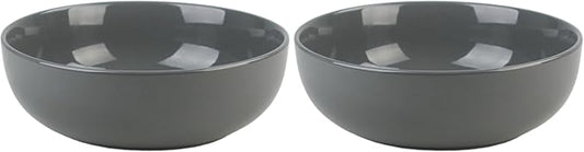 10 Strawberry Street Coupe Stoneware 9.5"/70oz Serving Bowl, Dark Gray (Pack of 2)