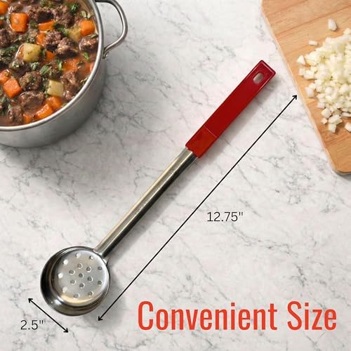 2 oz Slotted Stainless Steel Portion Control Ladle Spoodle - [Pack of 12]