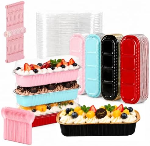 100 Pack Mini Cake Pans with Lids and Spoons