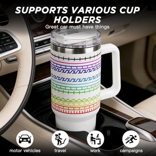 40oz Stainless Steel Large Insulated Tumblers With Handles Lids And Straws