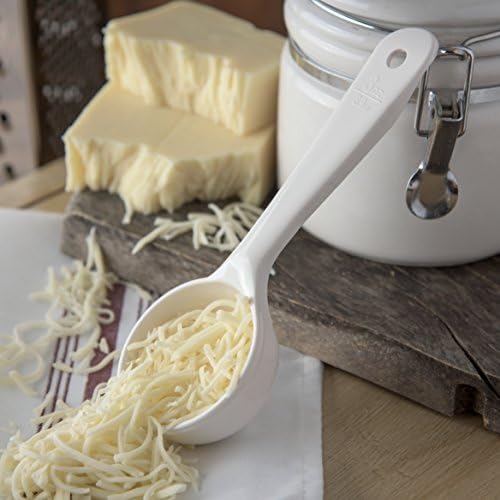 Carlisle FoodService Products Measure Miser Solid Measuring Spoon with Short Handle, 3 Ounces, White, 1 Count (Pack of 1)