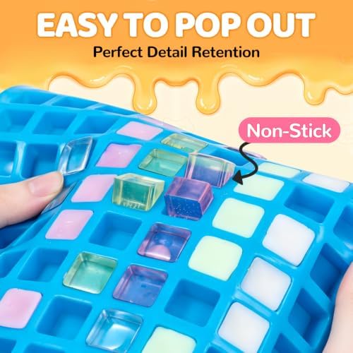 Square Silicone Candy Molds - Mini Silicone Molds for Hard Candy, Chocolate, Gummy, Caramel, Ganache, Ice Cubes