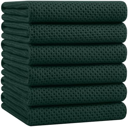 Homaxy 100% Cotton Oversized Waffle Weave Kitchen Towels 6-Pack