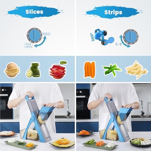 SupMaKin Safe Mandoline Slicer Plus for Kitchen Adjustable Potato Slicer
