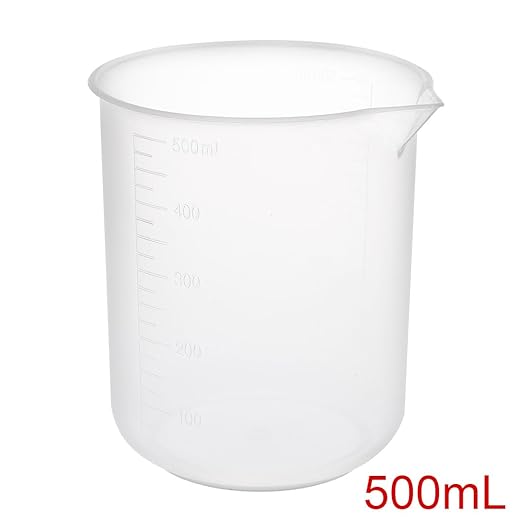 uxcell Measuring Cup 500ml PP Plastic Graduated Beaker Transparent for Lab Kitchen liquids 3pcs