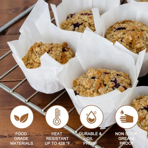 120PCS White Tulip Cupcake Liners for Baking Cups, Muffin Liners Holders