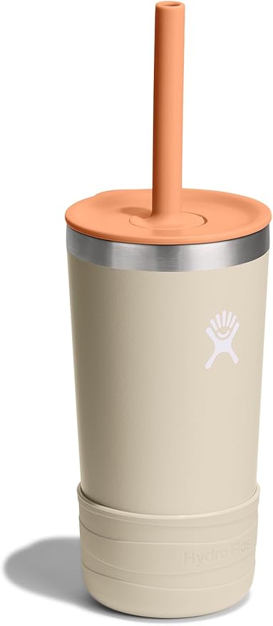 Hydro Flask Kids 12 Oz Tumbler with Lid and Straw for School - Insulated Stainless Steel in Coconut Cream