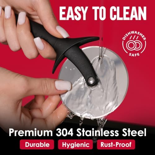 Pizza Cutter Wheel, 304 Stainless Steel Slicer with Blade Cover, 9-Inch