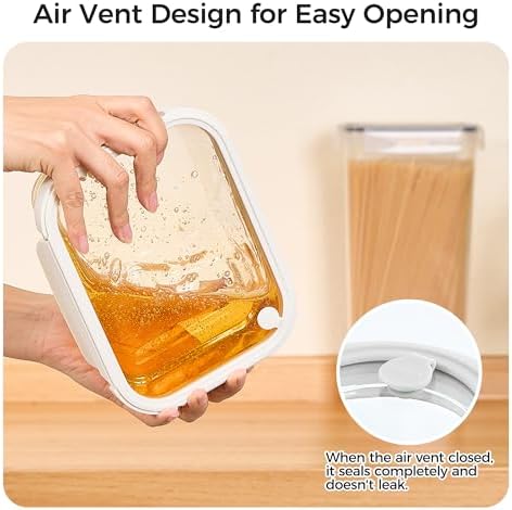Vtopmart 5 Pack Glass Food Storage Containers with Glass Lids & Air Vent
