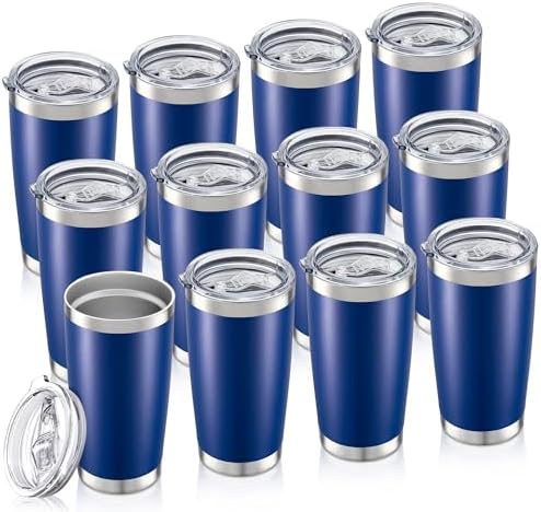 20oz Tumbler Bulk with Lid Stainless Steel Tumblers, 12 Pack