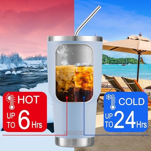 D·S 30oz Blue Tumbler Double Wall Vacuum Insulated Travel Coffee Mug