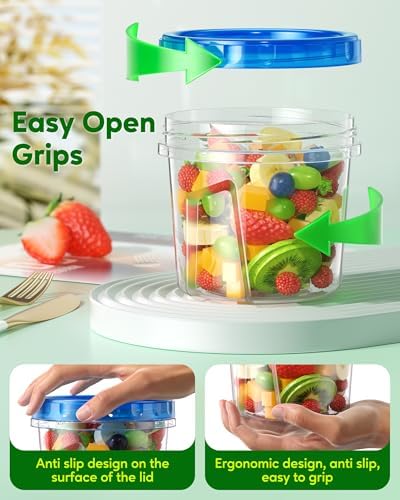 Canfanni 8 Pack-24 OZ Freezer Storage Containers, Plastic Soup Container with Lids, BPA Free Food Storage Containers with Twist Top Lids, Reusable, Microwave and Dishwasher Safe