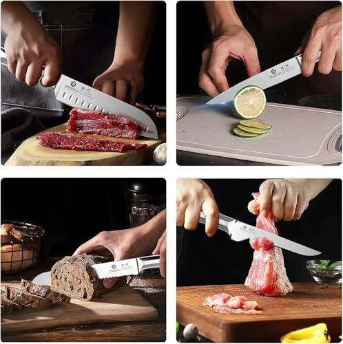 imarku 16-Piece High Carbon Japanese Stainless Steel Kitchen Knife Set