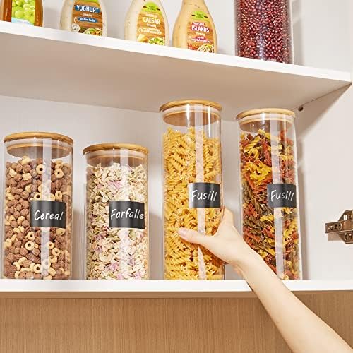 Vtopmart 70oz Glass Food Storage Jars with Airtight Bamboo Lids, 3 Pack