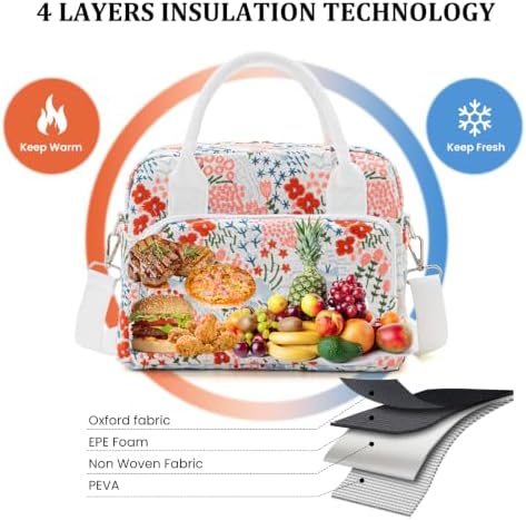 MEXS Insulated Lunch Bag for Women Men Large Reusable Lunch Box Adult Leakproof Portable Cooler Tote Bags for Work Picnic