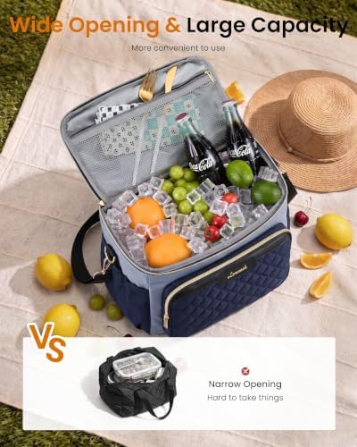LOVEVOOK Lunch Box for Women, Wide Opening Cute Insulated Lunch Box Bag