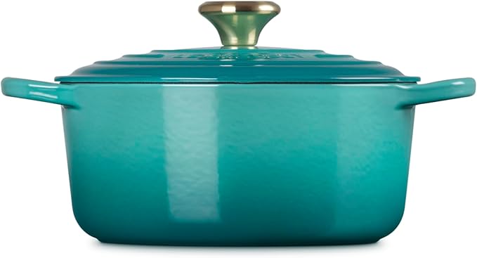 Le Creuset Enameled Cast Iron Signature Round Dutch Oven, 4.5 qt., Riviera