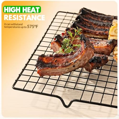 2 PCS Cooling Racks for Cooking and Baking, 14.8x10 Inches Stainless Steel Cooling Rack, Sheet Pan with Wire Rack for Baking Sheet, Bacon Rack Oven Safe Fits Jelly Roll Sheet Pan