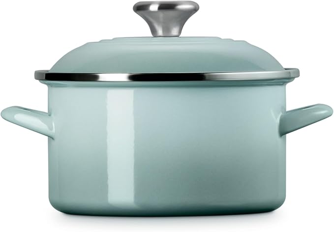 Le Creuset Enamel on Steel Traditional Petite Stockpot, 3.8qt., Sea Salt