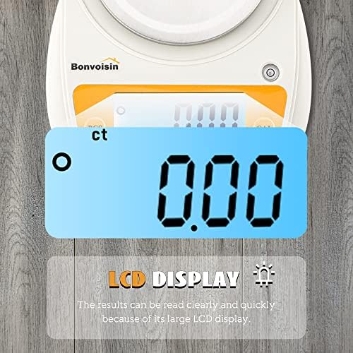 Bonvoisin Digital Lab Scale 600g x 0.01g Precision Electronic Scale LCD Display Analytical Balance Jewelry Scale Scientific Scale 0.01g Accuracy