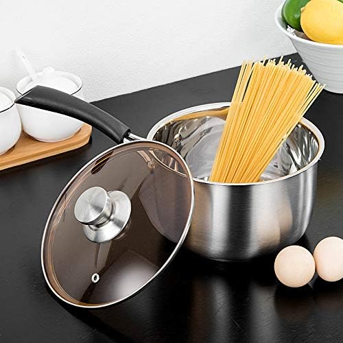 TeamFar Saucepan with Lid, 2 qt Sauce Cooking Pot Milk Pan Stainless Steel