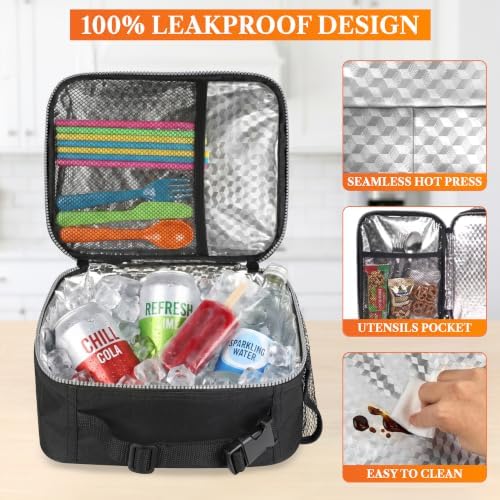 opux Insulated Lunch Bag for Kids, Reusable Lunch Box for School, Purple