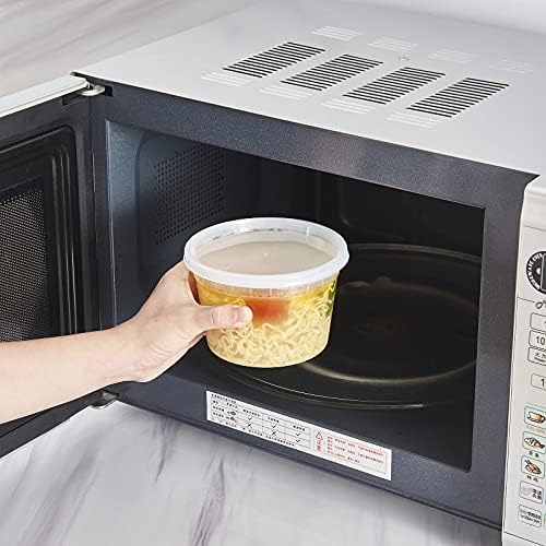 [240 Set - 16 oz.] Plastic Deli Food Storage Containers With Lids, Disposable togo containers for soup, Meal Prep, Slime | BPA Free | Stackable | Leakproof | Microwave | Dishwasher | Freezer Safe