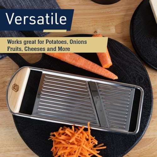 Kings County Tools Flat Handheld Mandoline Slicer for Kitchen, 12”