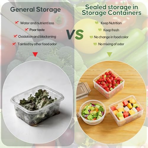 62 PCS Large Food Storage Containers with Lids Airtight Reusable Plastic