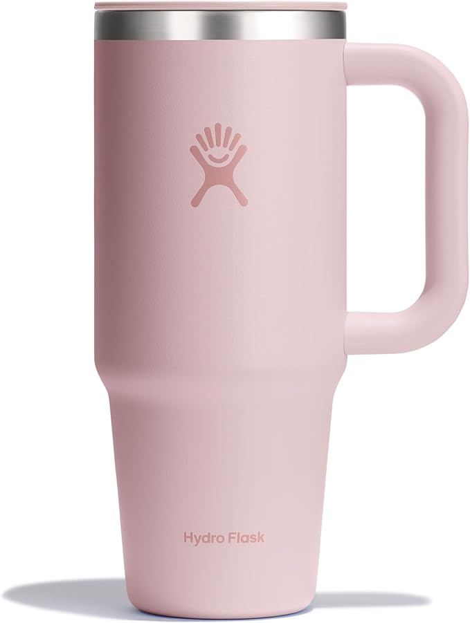 Hydro Flask Coffee Travel Tumbler Mug – Insulated Stainless Steel, Leak Resistant Hot & Iced Coffee Cup 24 Oz Trillium Pink