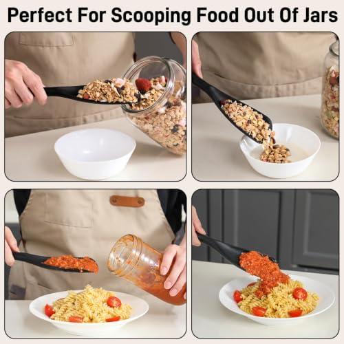 3 PACK Silicone Cooking Spatula & Spoon for Nonstick Cookware