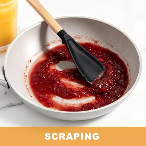 2 Pack Silicone Cooking Spoon for Nonstick Cookware, Silicone Spatula Spoon