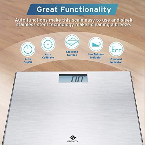 Etekcity Stainless Steel Digital Body Weight Bathroom Scale, 400 Pounds