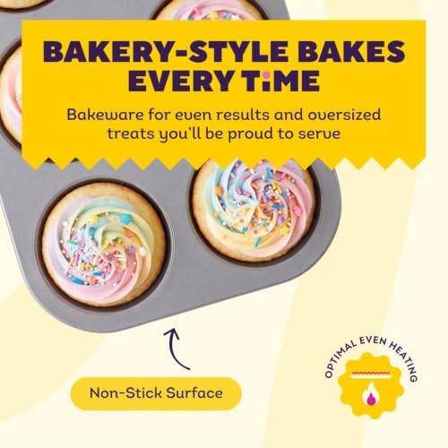 Wilton Everyday Non-Stick Jumbo Muffin Pan, Made Without PFAS, 6-Cup