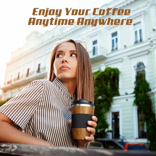Vacuum Insulated Stainless Steel Travel Coffee Mug,Leak Proof Cup with Lid