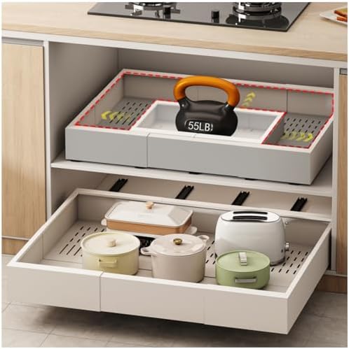 Fokyfok Pull Out Cabinet Organizer,23"-31"W,17"-24"D,Expandable,Adhesive