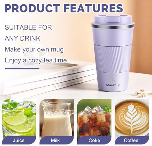 MOMSIV 17oz Travel Coffee Mug, Insulated Coffee Cup with Leakproof Lid