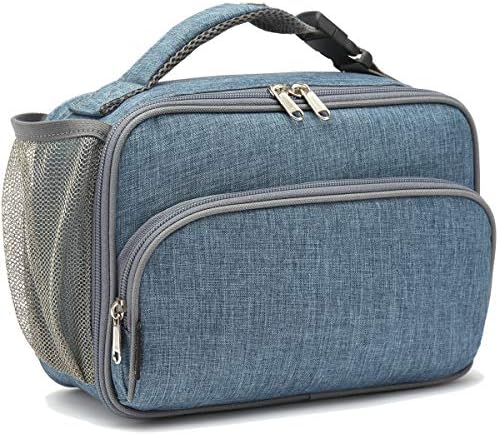 FlowFly Kids Lunch box Insulated Soft Bag Mini Cooler Back to School Thermal Meal Tote Kit for Girls, Boys,Navy