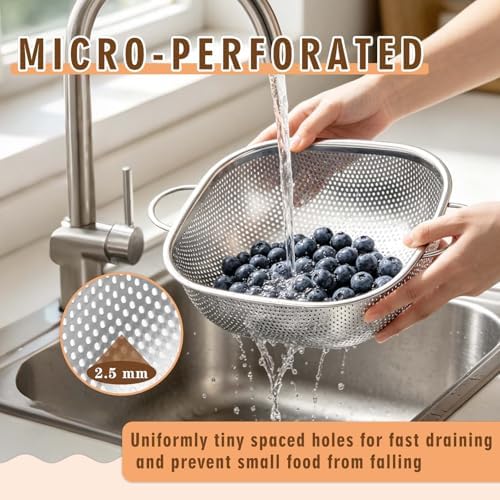 P&P CHEF Stainless Steel Colander Set, Strainers and Colanders for Kitchen