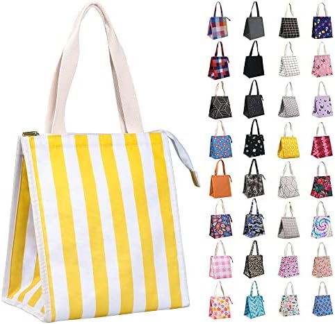 iknoe 9L Insulated Lunch Bag for Men & Women, Leak-Resistant Yellowstripe