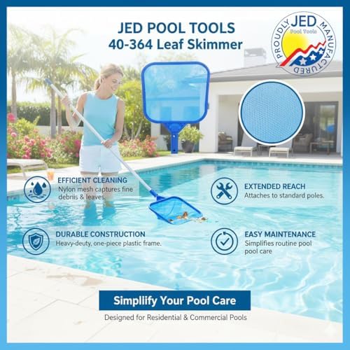 JED Pool Tools 40-364 Basic Skimmer Head – Heavy-Duty Pool Skimmer Net Head for Spa, Hot Tub, Stock Tank Pool, Small Pool & Aquarium Cleaning