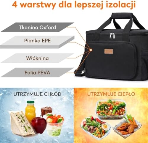 Lifewit Medium Lunch Bag Insulated Lunch Box Soft Cooler Cooling Tote for Adult Men Women, Black 48-Can (33L)