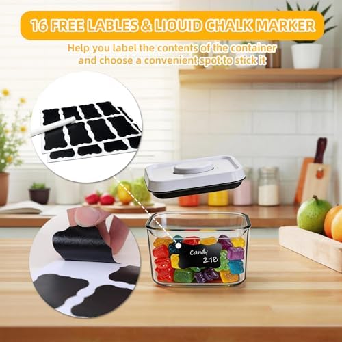 Pop Push Button Airtight Food Storage Containers 4 Pack (0.7Qt)
