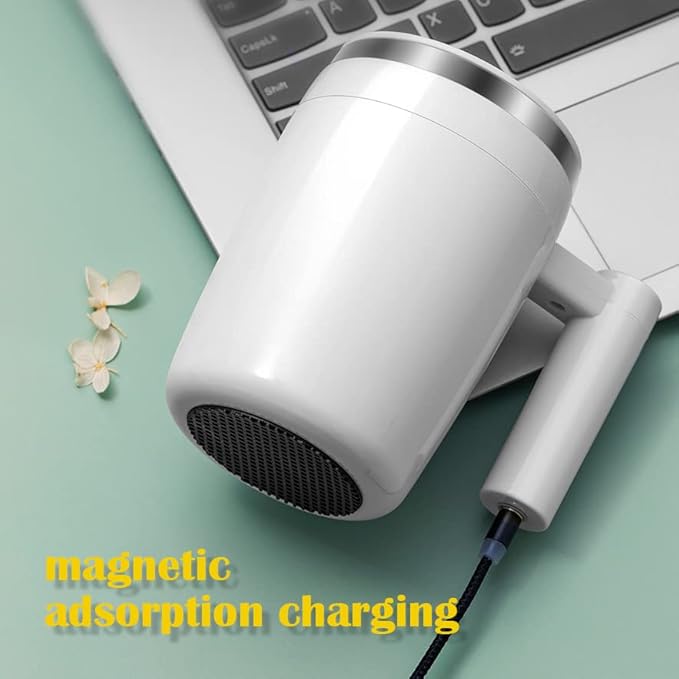 Rechargeable Self Stirring Mug - Magnetic Electric Auto Mixing Stainless Steel Cup for Office/Kitchen/Travel/Home Coffee/Tea/Hot Chocolate/Milk-430 ml/14.5 oz(White)