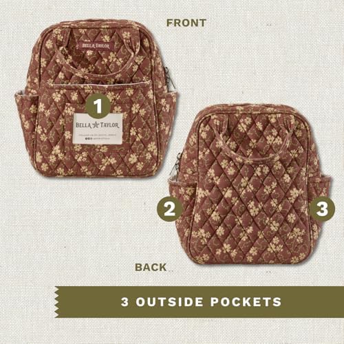 Bella Taylor Lunch Tote, Quilted Lunch Bag, Burgundy Floral