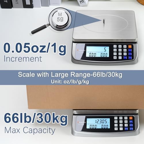 Atogou 66lb Food Scale, Commercial Kitchen Scale with Price Computing