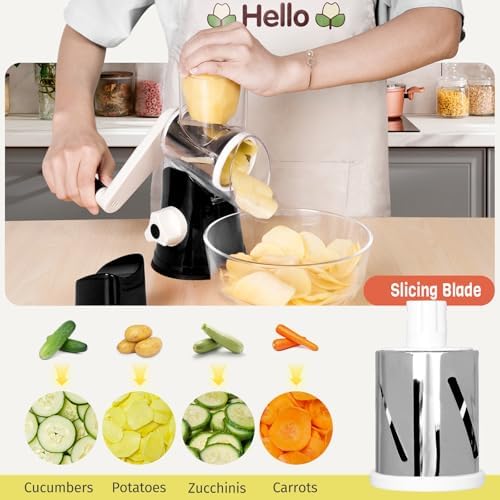 X Home Rotary Cheese Grater for Kitchen, Black