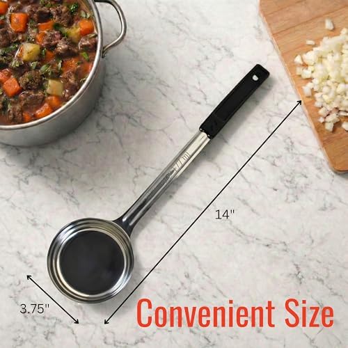 6 oz Solid Stainless Steel Portion Control Ladle Spoodle - [Pack of 2]