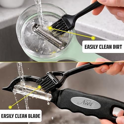 3 in 1 Swivel Potato Peeler +Vegetable Peeler with Catcher & Cleaning Brush