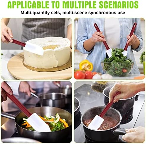 Meekoo 5 Pcs 10 Inch Rubber Spatula High Heat Resistant Silicone Spatula